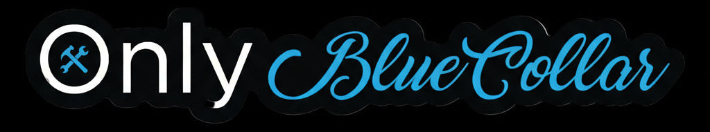 Logo with 'Only Blue Collar' text with no background
